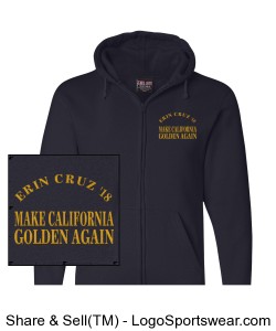 Bayside Adult USA Made Full-Zip Hooded Sweatshirt Design Zoom